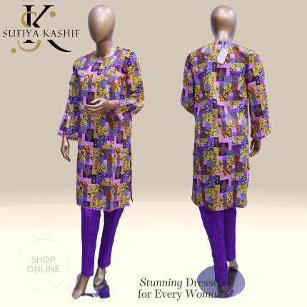 Sufiya Kashif Women’s Patchwork Print Kurti Set Colorful Ethnic Wear