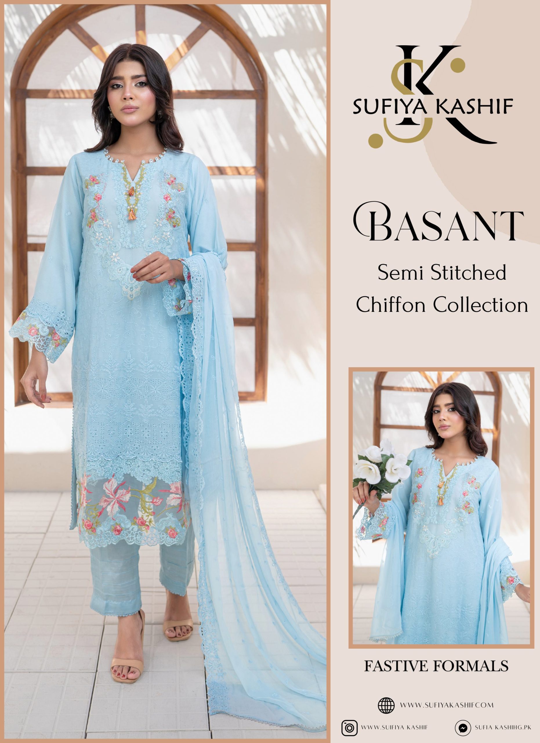Basant Semi Stitched Chiffon Collection By Sufiya Kashif Inlay-images-3